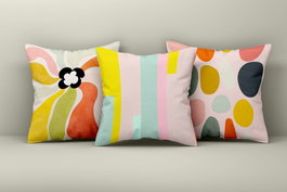 Aberto Design Juego de Fundas de Cojín Multicolor de 3 Piezas (43 x 43 cm)